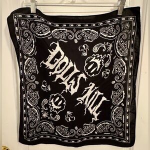 Dolls Kill Black And White Logo Print Bandana